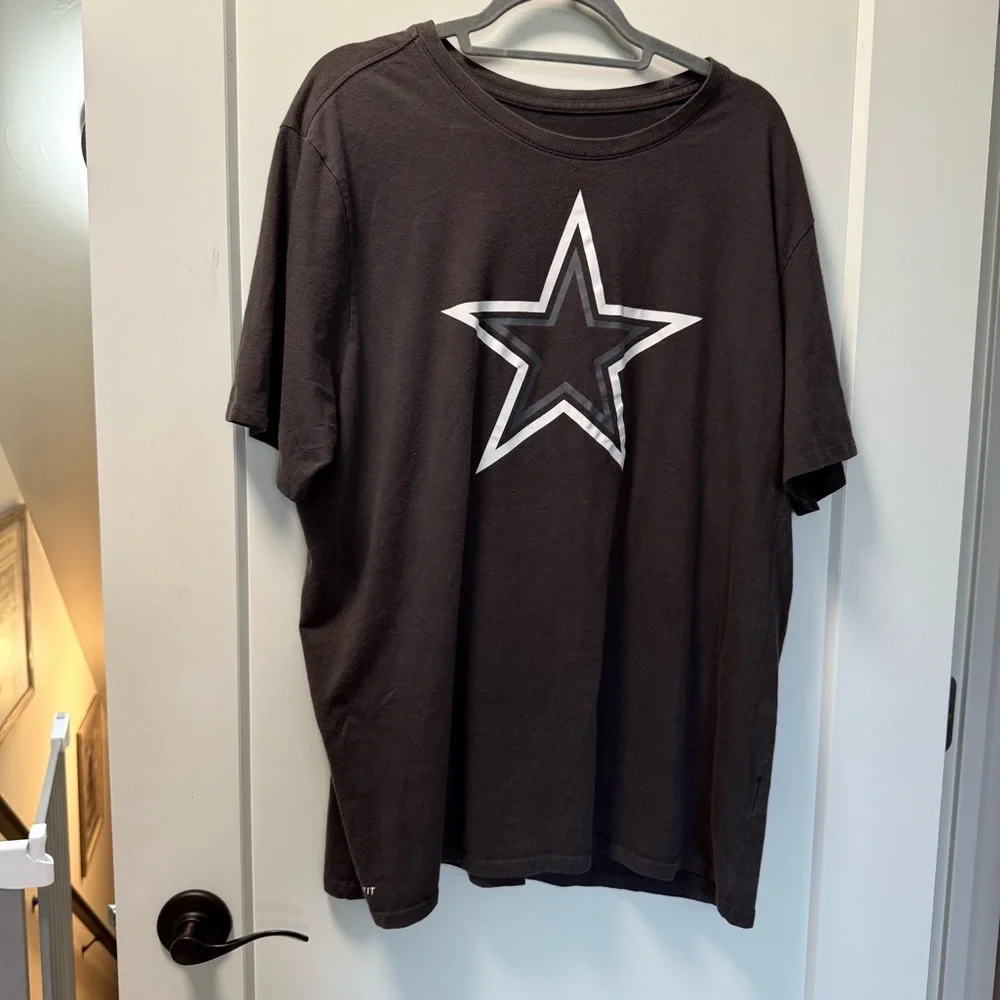 Nike Dri-Fit NFL Dallas Cowboys Basic T-Shirt‎ Logo Charcoal Grey Men's XXL